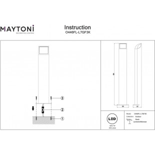 Lampa zewnętrzna stojąca Stock LED 3000K 80cm grafitowy Maytoni