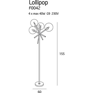 Lampa podłogowa szklane kule Lollipop Przeźroczysta marki MaxLight