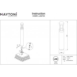 Słupek ogrodowy Vint LED 3000K 60cm grafitowy Maytoni