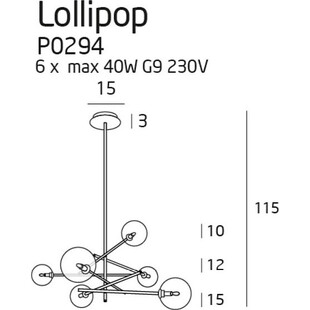 Lampa sufitowa szklane kule Lollipop VI 88 Przeźroczysta marki MaxLight