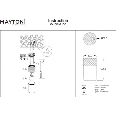 Lampa zewnętrzna spot Willis 8cm biało-szara Maytoni