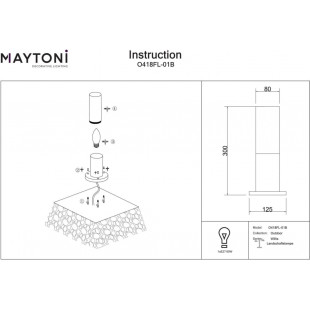Lampa ogrodowa stojąca Willis 30cm biało-czarna Maytoni