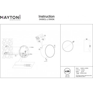 Plafon zewnętrzny Zon IP LED 3000K 12cm biały Maytoni