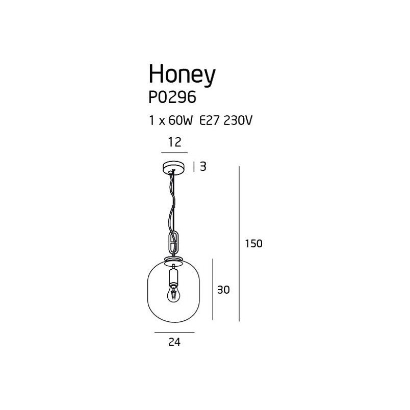 Lampa wisząca szklana nowoczesna Honey 24 Dymiona marki MaxLight