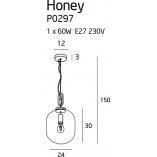 Lampa wisząca szklana nowoczesna Honey 24 Bursztynowa marki MaxLight