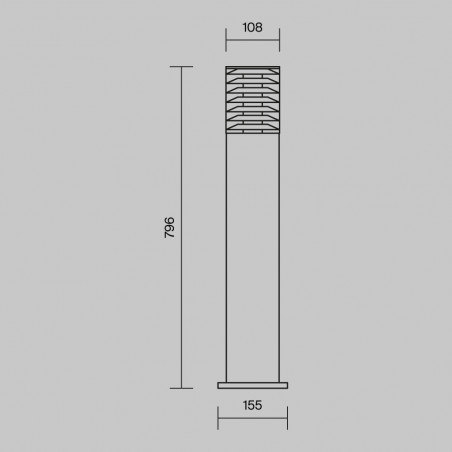 Lampa ogrodowa stojąca Bronx 79,6cm czarna Maytoni