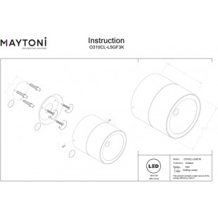 Lampa spot zewnętrzna z regulacją Spin LED 3000K 9cm czarna Maytoni