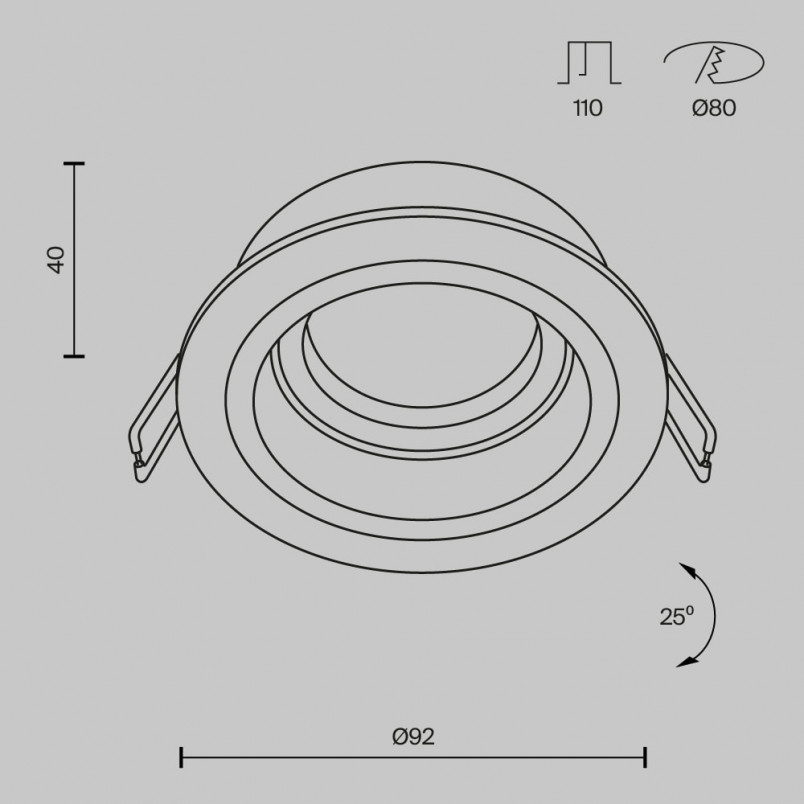 Lampa podtynkowa spot okrągła Atom II 9,2cm biała Maytoni