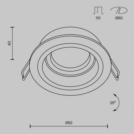 Lampa podtynkowa spot okrągła Atom II 9,2cm biała Maytoni