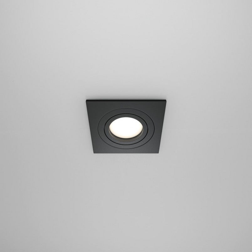 Lampa podtynkowa spot kwadratowa Atom 9,2x9,2cm czarna Maytoni