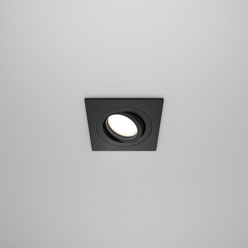 Lampa podtynkowa spot kwadratowa Atom 9,2x9,2cm czarna Maytoni