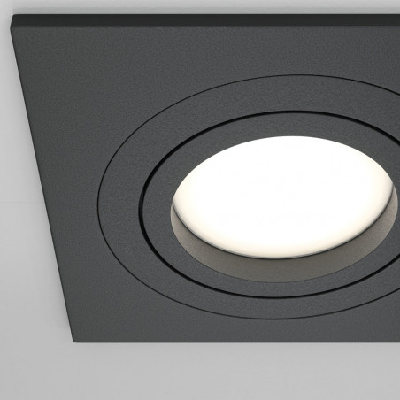 Lampa podtynkowa spot kwadratowa Atom 9,2x9,2cm czarna Maytoni