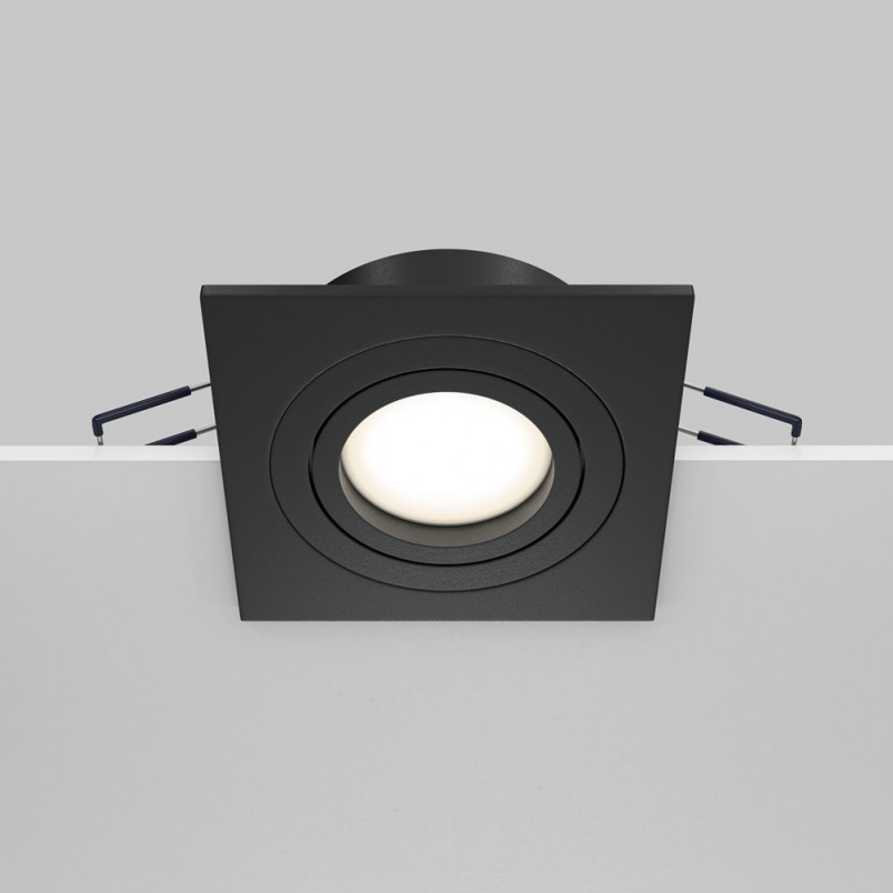 Lampa podtynkowa spot kwadratowa Atom 9,2x9,2cm czarna Maytoni