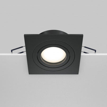 Lampa podtynkowa spot kwadratowa Atom 9,2x9,2cm czarna Maytoni
