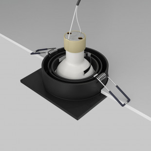 Lampa podtynkowa spot kwadratowa Atom 9,2x9,2cm czarna Maytoni