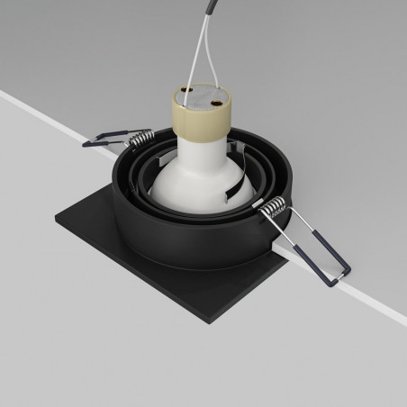 Lampa podtynkowa spot kwadratowa Atom 9,2x9,2cm czarna Maytoni
