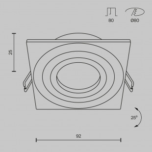 Lampa podtynkowa spot kwadratowa Atom 9,2x9,2cm czarna Maytoni