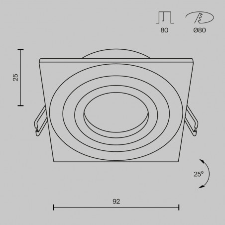 Lampa podtynkowa spot kwadratowa Atom 9,2x9,2cm czarna Maytoni