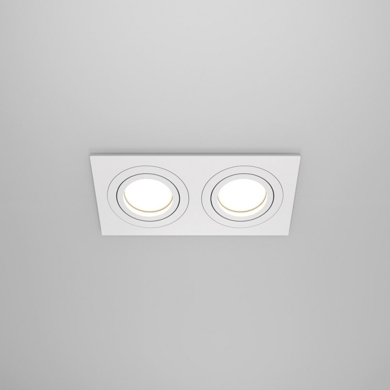 Lampa podtynkowa spot 2 punktowa Atom 17,5x9,2cm biała Maytoni