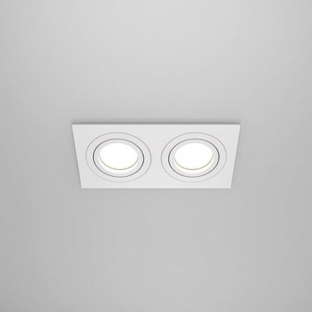 Lampa podtynkowa spot 2 punktowa Atom 17,5x9,2cm biała Maytoni