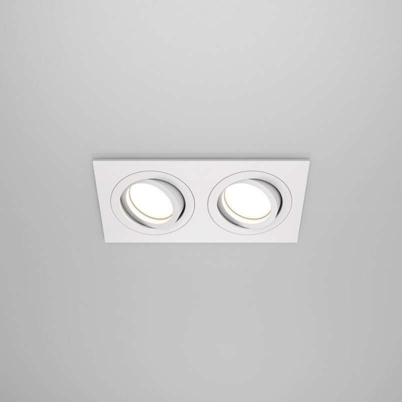 Lampa podtynkowa spot 2 punktowa Atom 17,5x9,2cm biała Maytoni