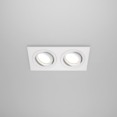 Lampa podtynkowa spot 2 punktowa Atom 17,5x9,2cm biała Maytoni