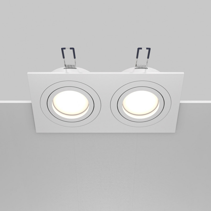 Lampa podtynkowa spot 2 punktowa Atom 17,5x9,2cm biała Maytoni