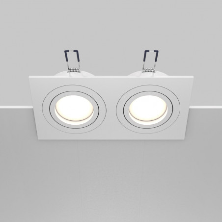 Lampa podtynkowa spot 2 punktowa Atom 17,5x9,2cm biała Maytoni