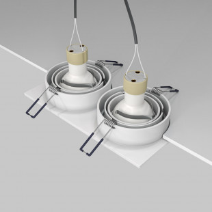 Lampa podtynkowa spot 2 punktowa Atom 17,5x9,2cm biała Maytoni
