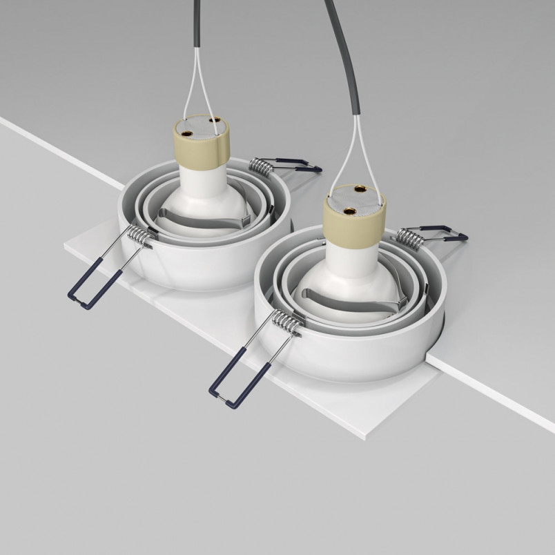 Lampa podtynkowa spot 2 punktowa Atom 17,5x9,2cm biała Maytoni