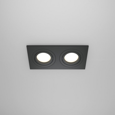 Lampa podtynkowa spot 2 punktowa Atom 17,5x9,2cm czarna Maytoni