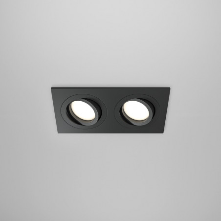 Lampa podtynkowa spot 2 punktowa Atom 17,5x9,2cm czarna Maytoni