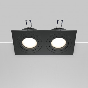 Lampa podtynkowa spot 2 punktowa Atom 17,5x9,2cm czarna Maytoni