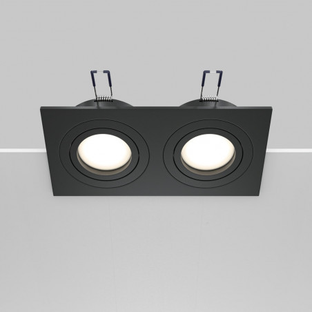 Lampa podtynkowa spot 2 punktowa Atom 17,5x9,2cm czarna Maytoni