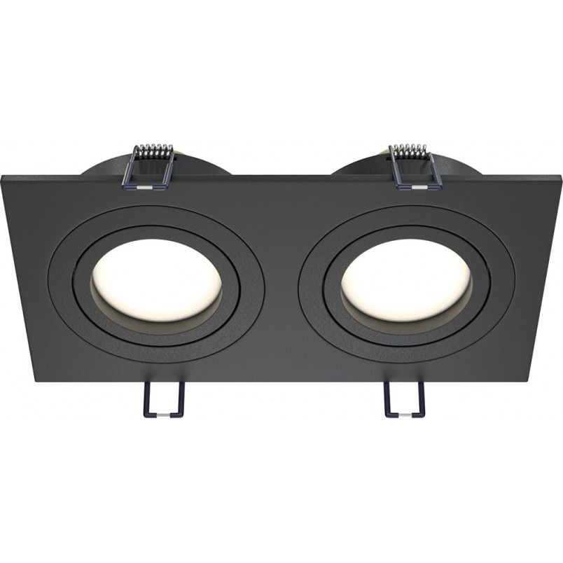 Lampa podtynkowa spot 2 punktowa Atom 17,5x9,2cm czarna Maytoni