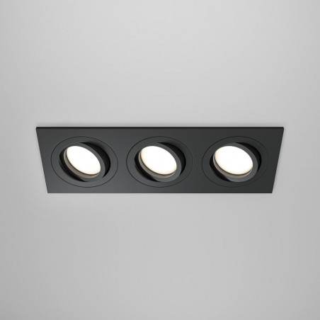 Lampa podtynkowa spot 3 punktowa Atom 25,6x9,2cm czarna Maytoni
