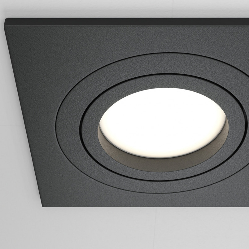Lampa podtynkowa spot 3 punktowa Atom 25,6x9,2cm czarna Maytoni