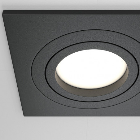 Lampa podtynkowa spot 3 punktowa Atom 25,6x9,2cm czarna Maytoni