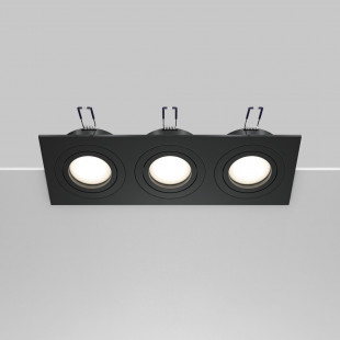 Lampa podtynkowa spot 3 punktowa Atom 25,6x9,2cm czarna Maytoni