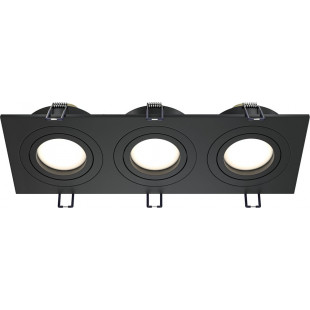 Lampa podtynkowa spot 3 punktowa Atom 25,6x9,2cm czarna Maytoni