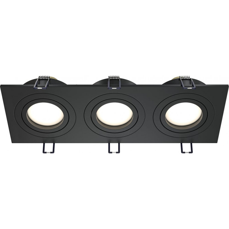 Lampa podtynkowa spot 3 punktowa Atom 25,6x9,2cm czarna Maytoni