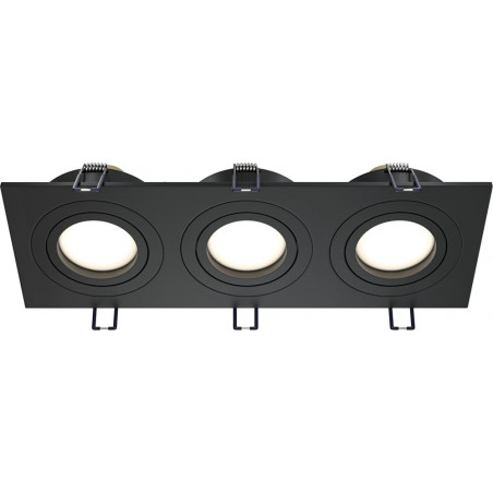 Lampa podtynkowa spot 3 punktowa Atom 25,6x9,2cm czarna Maytoni