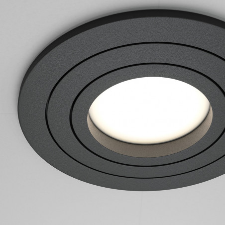 Lampa podtynkowa spot okrągła Atom 9,2cm czarna Maytoni