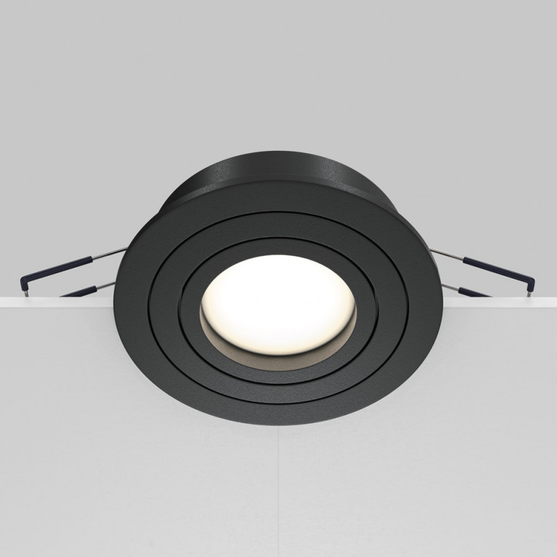 Lampa podtynkowa spot okrągła Atom 9,2cm czarna Maytoni