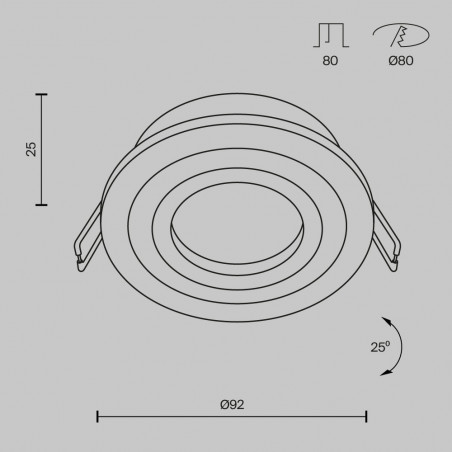 Lampa podtynkowa spot okrągła Atom 9,2cm czarna Maytoni