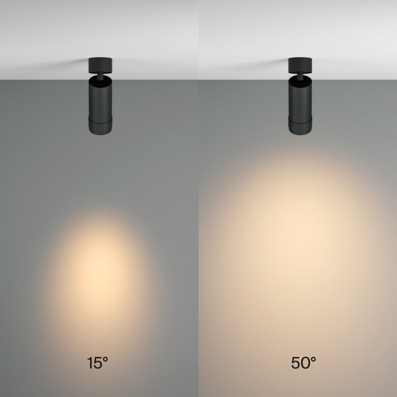 Reflektor sufitowy Focus Zoom LED 3000K 1x12W 15°- 50° czarny Maytoni