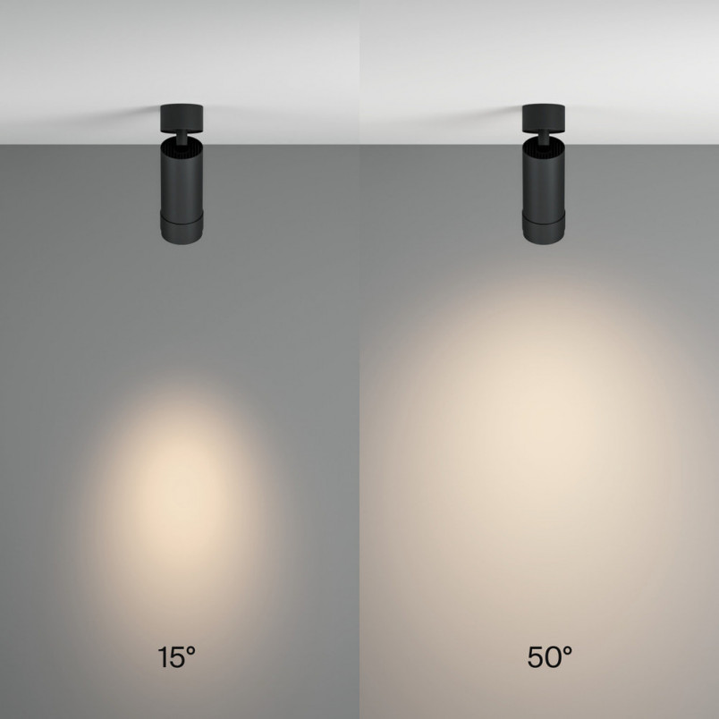 Reflektor sufitowy Focus Zoom LED 4000K 1x12W 15°- 50° czarny Maytoni
