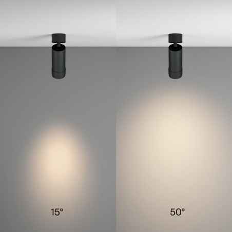 Reflektor sufitowy Focus Zoom LED 4000K 1x12W 15°- 50° czarny Maytoni