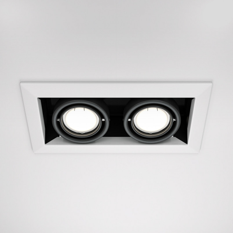 Lampa spot podtynkowa Metal Modern II 24,5x12,6cm biało-czarna Maytoni