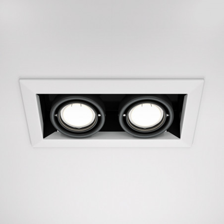 Lampa spot podtynkowa Metal Modern II 24,5x12,6cm biało-czarna Maytoni